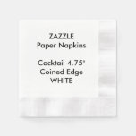 Zazzle Custom White Coined Cocktail Paper Napkins at Zazzle