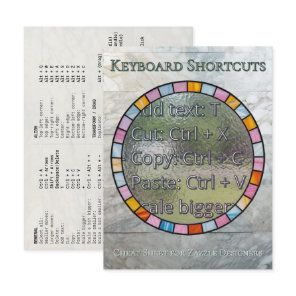 Zazzle Designer Keyboard Shortcuts Reference Card