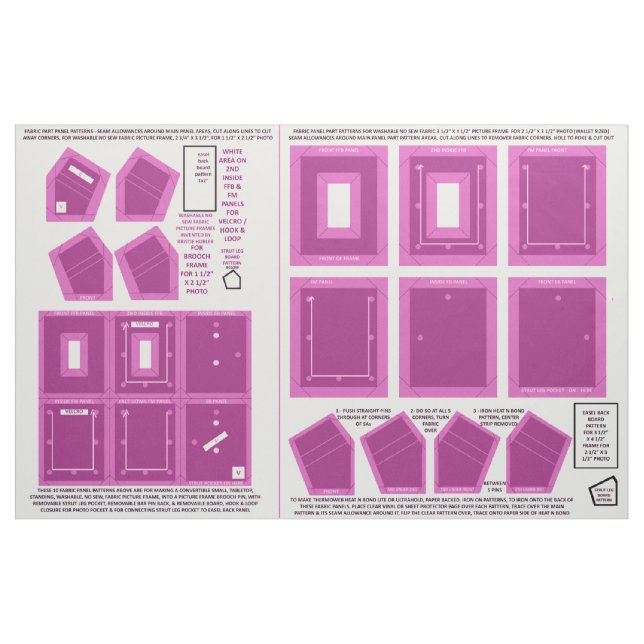Zazzle Fabric 2 washable no sew berry photo frames (Fat Quarter)