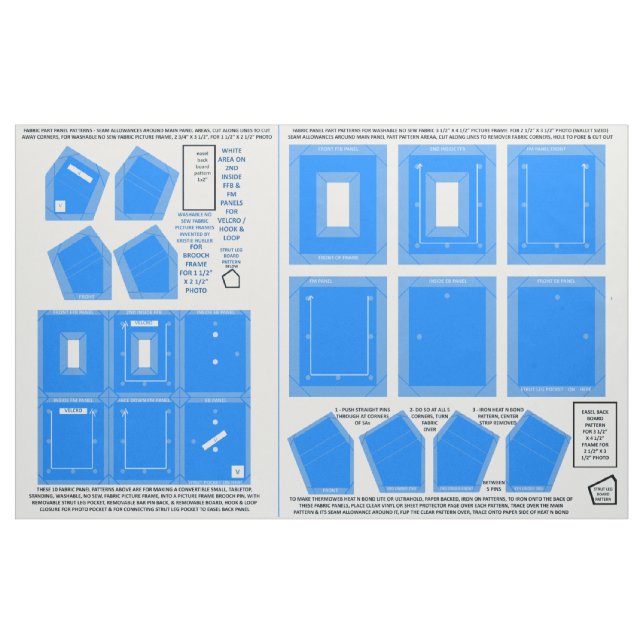 Zazzle Fabric 2 washable no sew ocean photo frames (Fat Quarter)