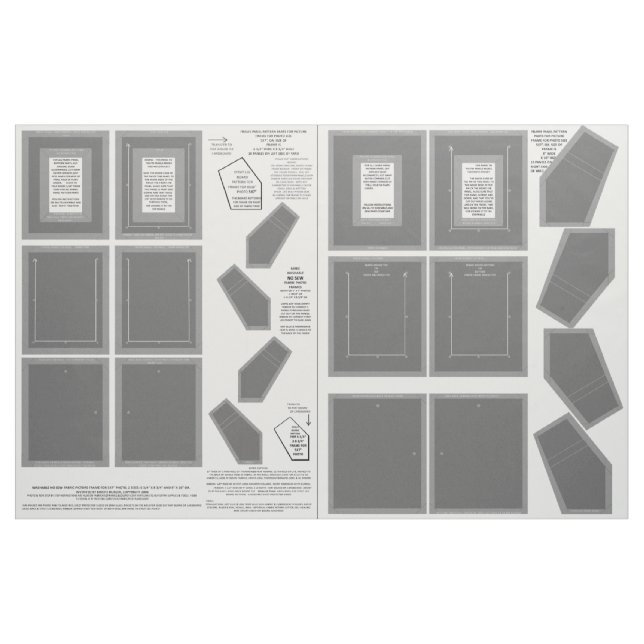 Zazzle Fabric washable no sew gray photo frames (Yard)