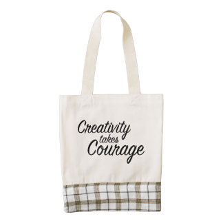 Zazzle Heart Tote Bag Creativity Takes Courage