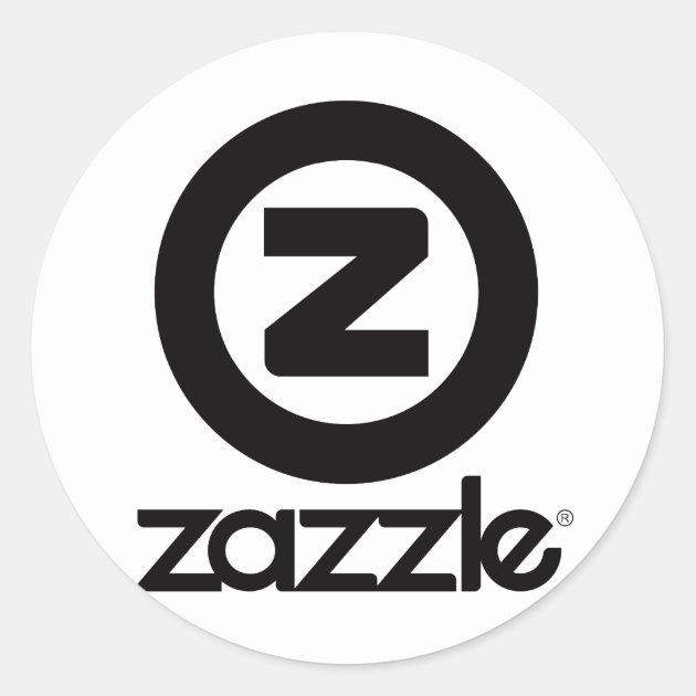 Zazzle Logo Stacked Classic Round Sticker | Zazzle