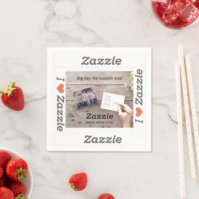 Zazzle Made With Love Paper Napkin (Insitu)