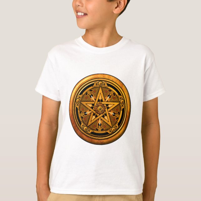 Zazzle - Masculine Gold Pentacle-noback T-Shirt (Front)