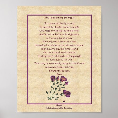 zazzle Serenety Prayer Poster