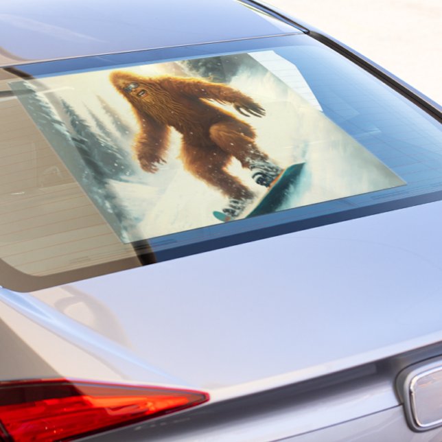 Zazzle Shaggy Bigfoot Snowboarding Car Rear  Window Cling (Creator Uploaded)