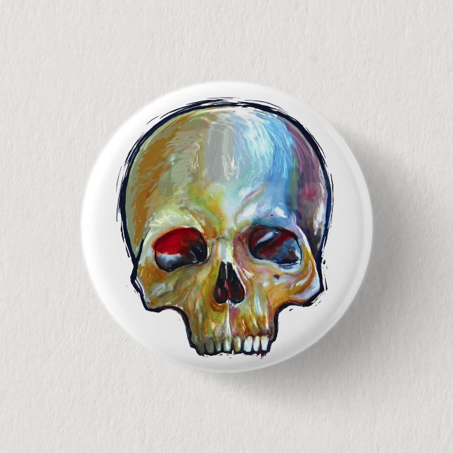 zazzle_skull_gear pinback button (Front)