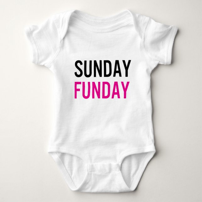 Zazzle Sunday Funday Baby One Piece Baby Bodysuit (Front)