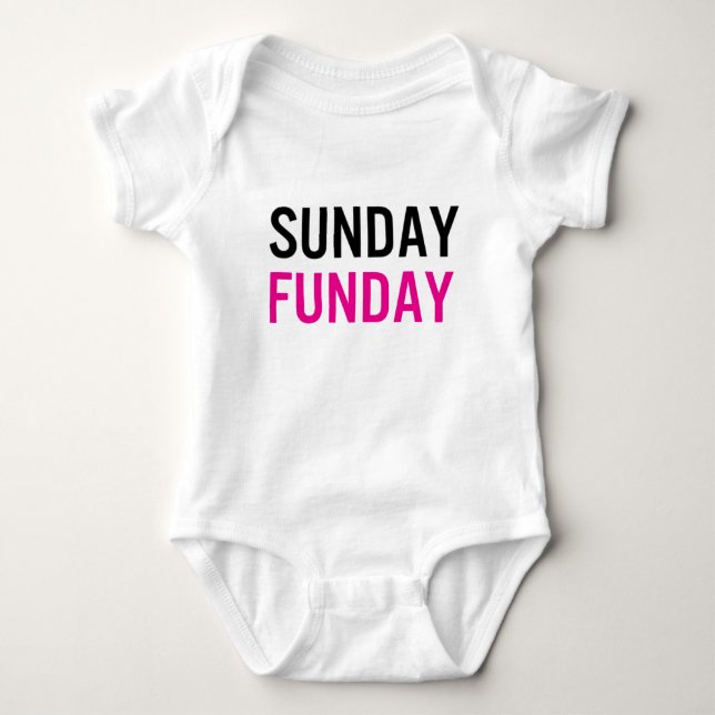 Zazzle Sunday Funday Baby One Piece Bodysuit (Front)