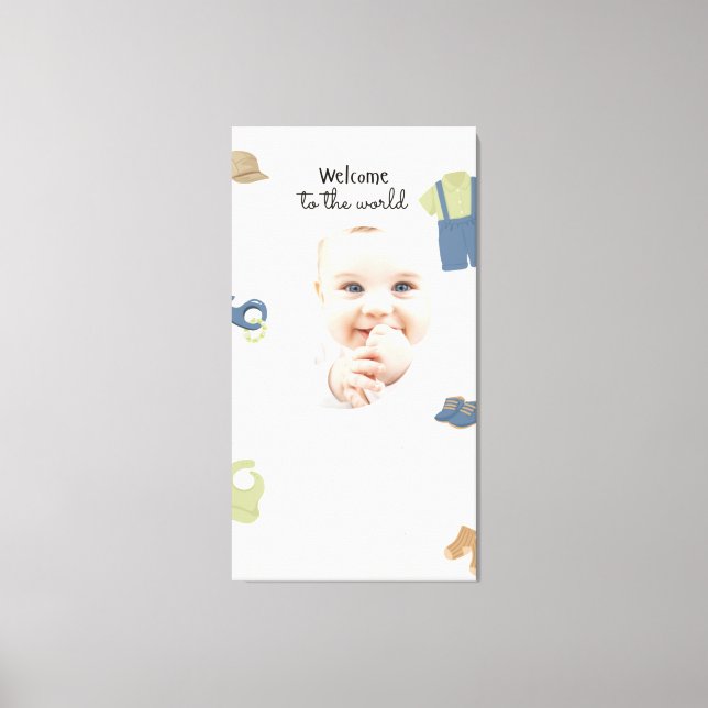 Zazzle welcome to the world  canvas print (Front)