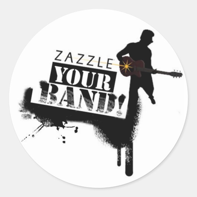 Zazzle Your Band Classic Round Sticker (Front)