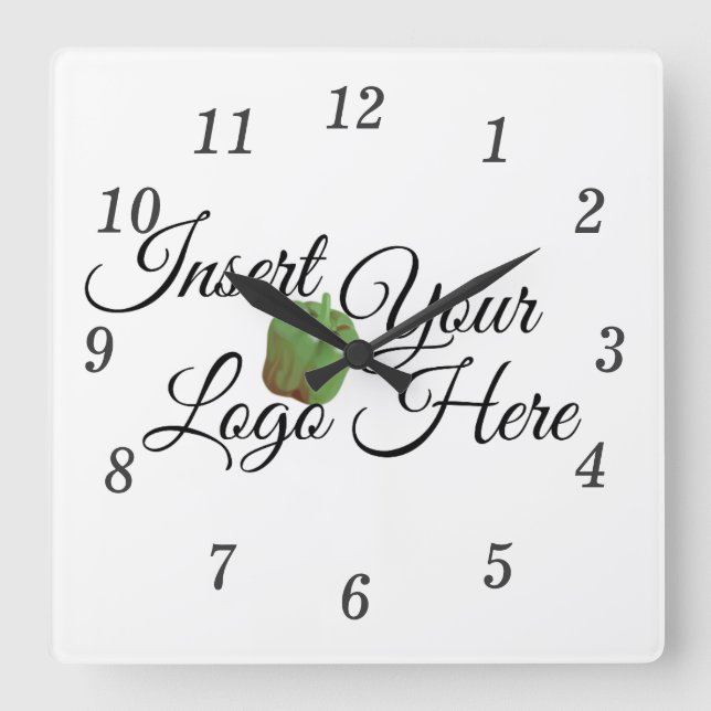 Zazzle Your Logo Here Square Wall Clock (Front)