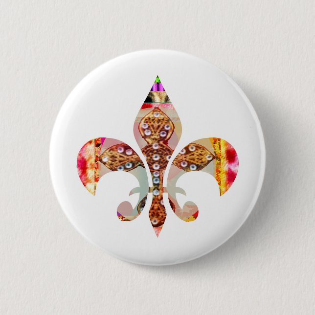 ZazzleRocks: Fleur-de-Lis Series Pinback Button (Front)