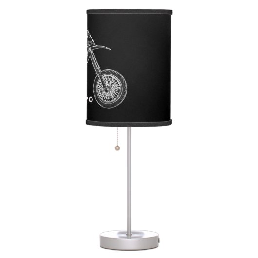 Zazzle's Coolest Black  SuperMoto Motorcycle Lamp (Right)