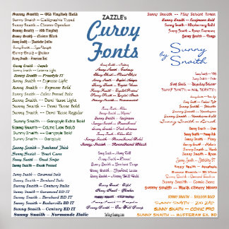 Zazzle's Curvy Fonts Poster