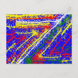 ZAZZLING Abstract Art Royal Blue Streaks Postcard