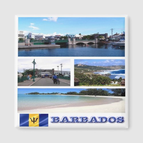 zBB003 BARBADOS Mosaic Americ Fridge Magnet