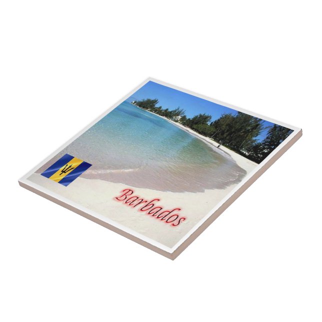 zBB007 BARBADOS The Beach, Sea View, Ceramic Tile (Side)