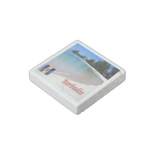 zBB007 BARBADOS The Beach, Sea View, Stone Magnet