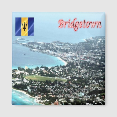 zBB009 BRIDGETOWN Aerial View Barbados Fridge Magnet