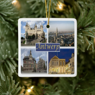 zBE008 ANTWERP Belgium, Ceramic Ornament