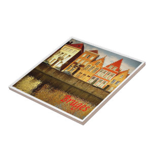 zBE043 BRUGES Houses Belgium, Ceramic Tile