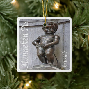 zBE046 MANNEKEN PIS Brussels Bruxelles, Ceramic Ornament