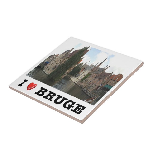 zBE051 BRUGES, I Love, Ceramic Tile (Side)