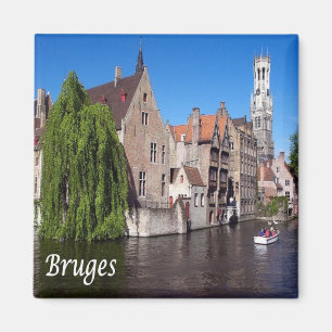 zBE052 BRUGES canal, Belgium, Fridge Magnet