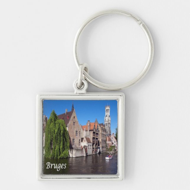 zBE052 BRUGES canal, Belgium, Keychain (Front)