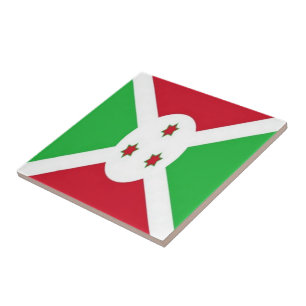 zBI001 BURUNDI FLAG, Africa, Ceramic Tile