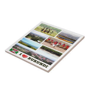 zBI003 BURUNDI I LOVE, Mosaic, Africa, Ceramic Tile