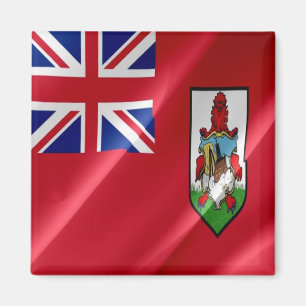 zBM002 BERMUDA, Waving Flag, America, Fridge Magnet