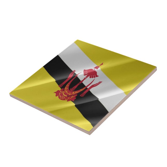 zBN002 Bruneian waving FLAG Brunei, Ceramic Tile (Side)