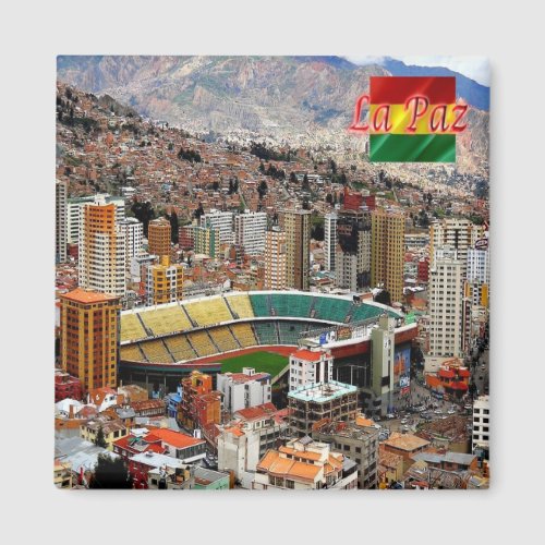 zBO020 LA PAZ Aerial view Bolivia Fridge Magnet