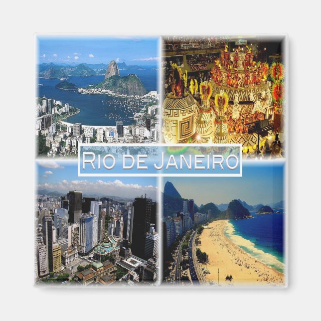 zBR003 RIO DE JANEIRO, Mosaic, Brazil, Fridge Magnet (Front)