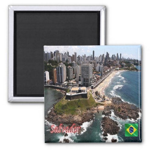 zBR018 SALVADOR Brazil Aerial View Fridge Magnet
