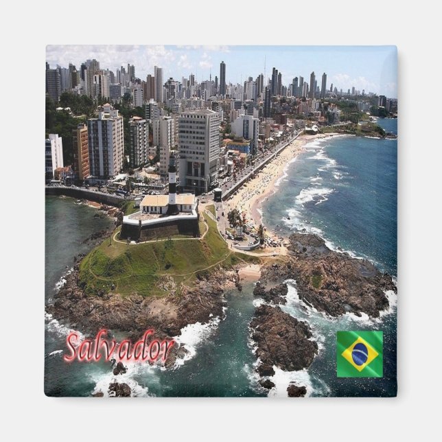 zBR018 SALVADOR, Brazil, Aerial View, Fridge Magnet (Front)