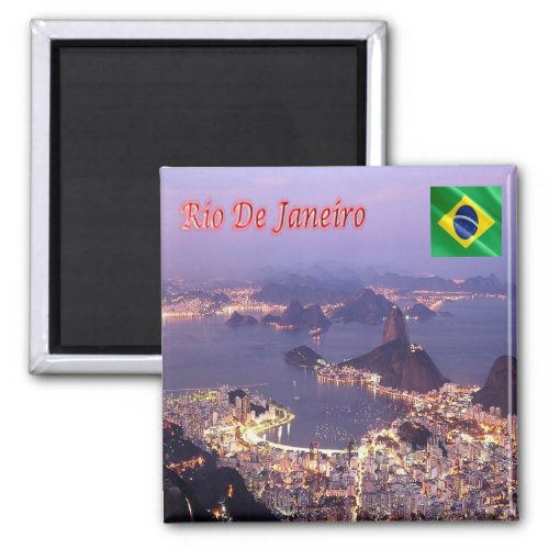 zBR022 RIO DE JANEIRO By Night Brazil Fridge Magnet