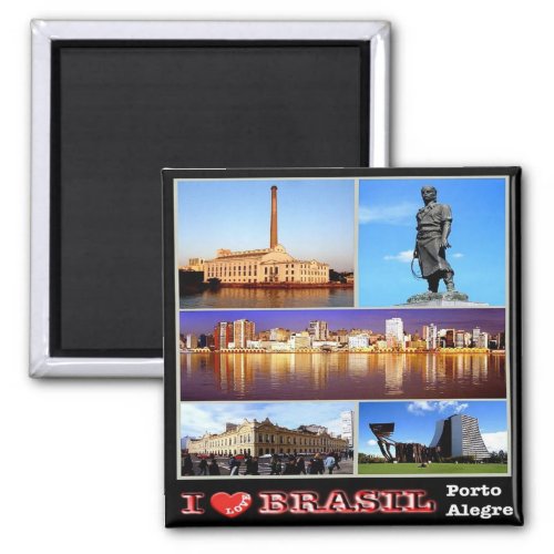 zBR029 BRAZIL I Love Porto Alegre Mosaic Fridge Magnet