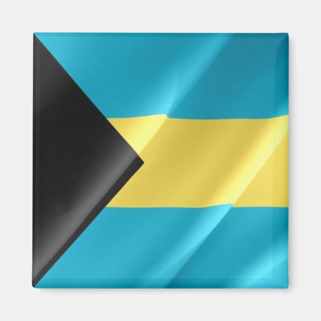 zBS002 BAHAMAS, Waving Flag, America, Fridge Magnet (Front)