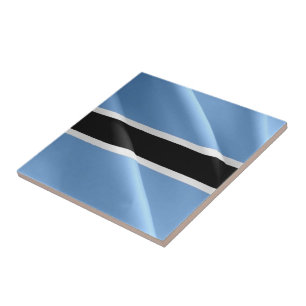zBW002 BOTSWANA WAVING FLAG, Africa, Ceramic Tile