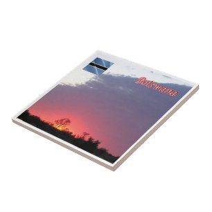 zBW004 BOTSWANA Sunrise, Africa, Ceramic Tile