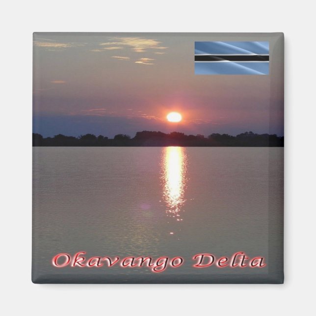 zBW006 OKAVANGO DELTA Sunset,  BOTSWANA, Fridge Magnet (Front)