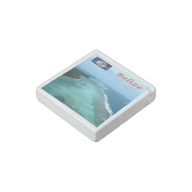 zBZ005 BELIZE Barrier Reef, America, Stone Magnet (Angled)