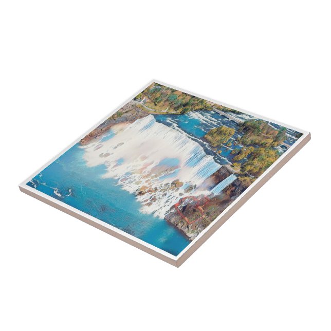 zCA003 NIAGARA FALLS, Panorama, America, Ceramic Tile (Side)
