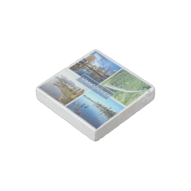 zCA008 VANCOUVER mosaic, Canada, America, Stone Magnet (Angled)