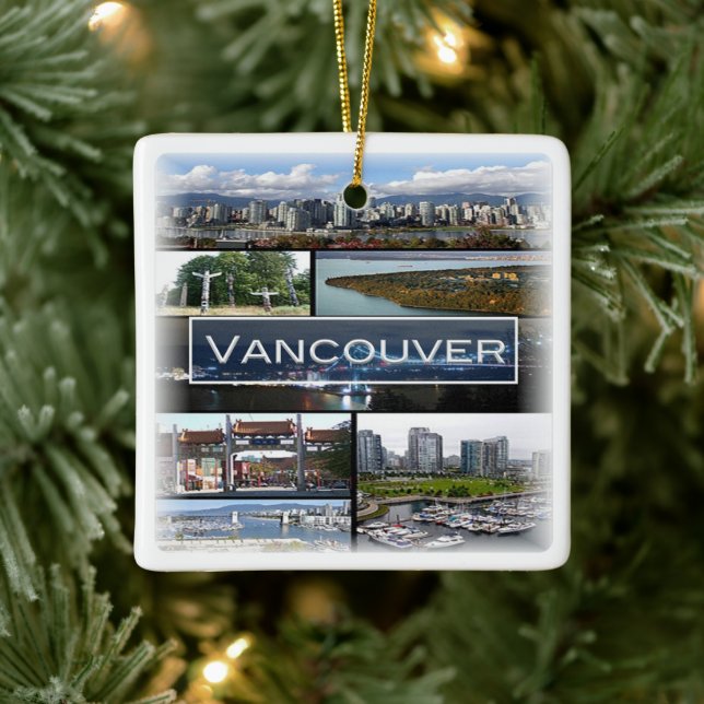 zCA009 mosaic of VANCOUVER in Canada, Ceramic Ornament (Tree)