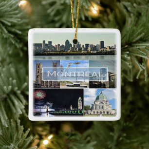 zCA010 MONTREAL, Mosaic, Canada, America, Fridge M Ceramic Ornament